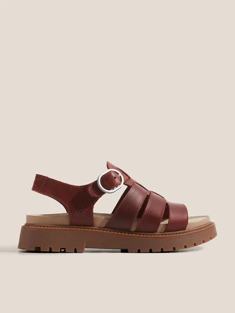 Сандалии Timberland из натуральной кожи, бордовый, арт. 69416