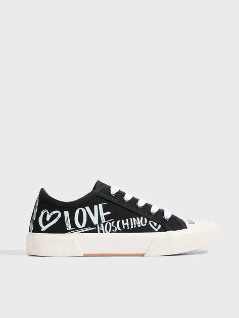 Кеды Love Moschino из хлопка, черный, арт. 74048