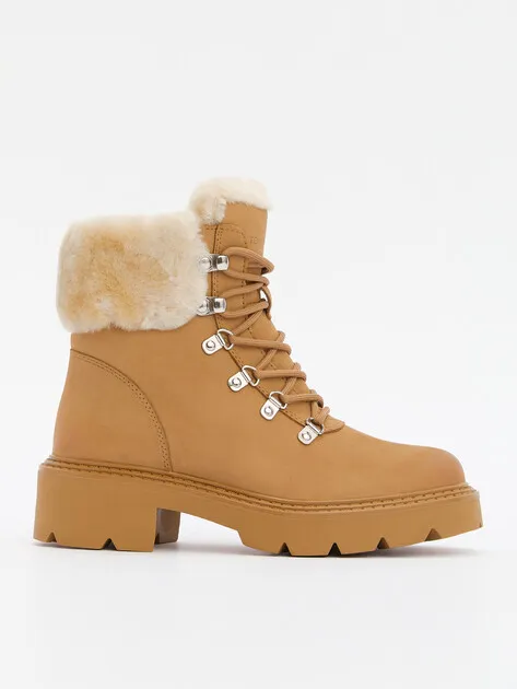 Ботинки Tendance из нубука с мехом, коричневый, арт. HC2186X-10