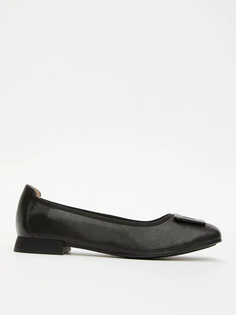 Балетки Caprice из кожи, черный, арт. 75627