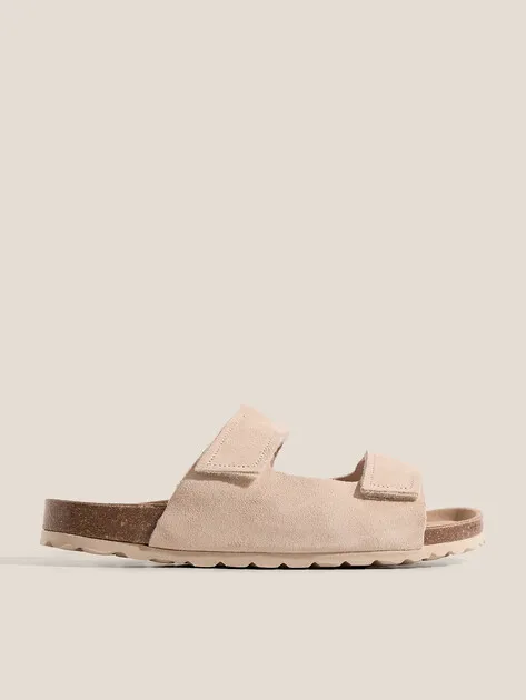Шлепанцы Creativo из натуральной замши, бежевый, арт. 76189