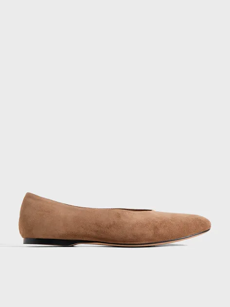 Балетки Tendance из натуральной замши, коричневый, арт. 77837