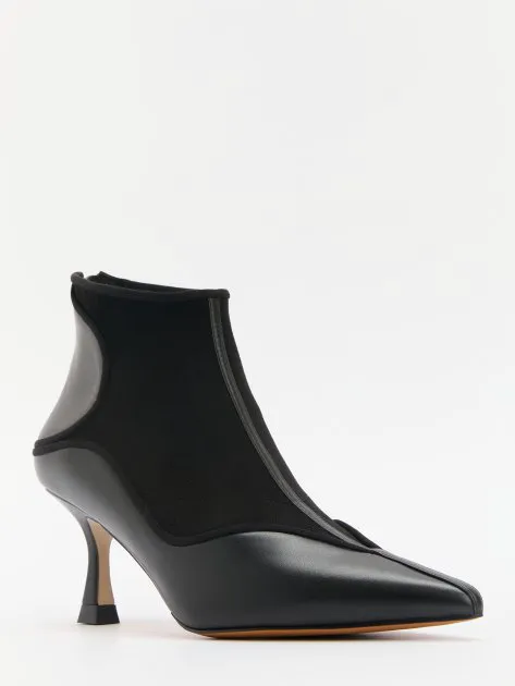 Ботильоны Tendance из натуральной кожи и микрофибры, черный, арт. BS877-05