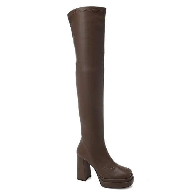 Сапоги Gianni Renzi из экокожи, коричневый, арт. 78324