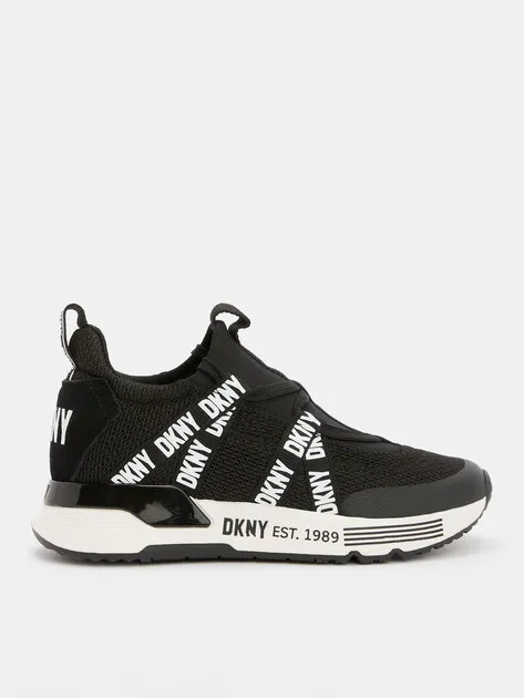 Кроссовки DKNY из текстиля и замши, черный, арт. 79192