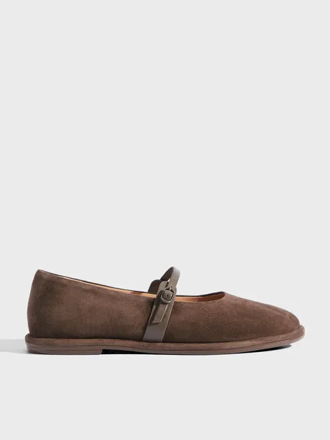 Балетки Tendance из натуральной замши, коричневый, арт. 79688