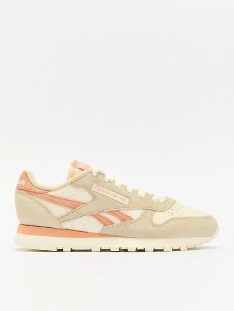 Кроссовки Reebok из натуральной кожи и замши, бежевый, арт. 80522