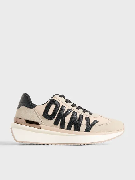 Кроссовки DKNY из замши и текстиля, бежевый, арт. 83652
