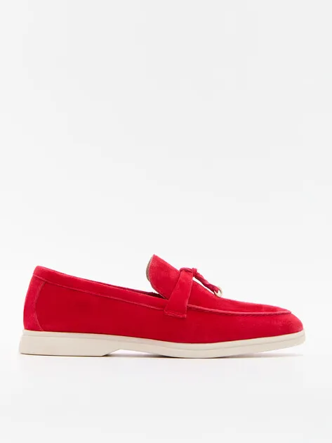 Лоферы Tendance из натуральной замши, красный, арт. SW6046-1
