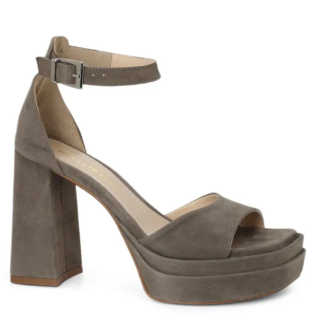 Босоножки Gianni Renzi из натуральной замши, коричневый, арт. 84869