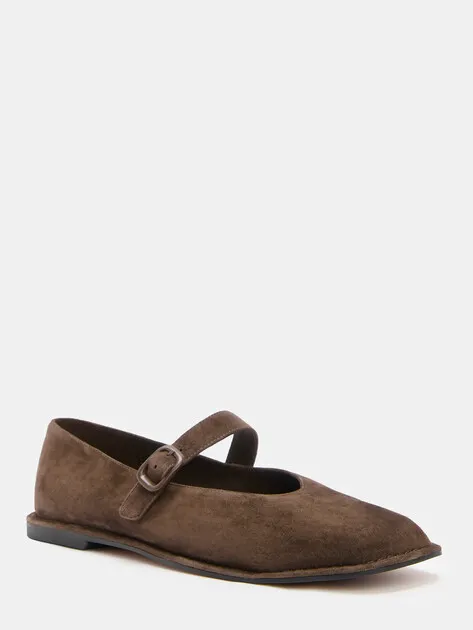 Балетки Tendance из натуральной замши, коричневый, арт. 85632