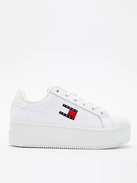 Кроссовки Tommy Jeans из кожи и текстиля, белый, арт. 85676