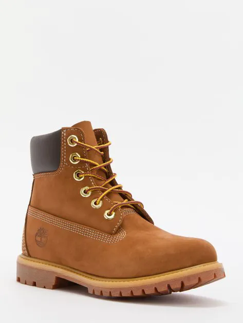 Ботинки Timberland из натурального нубука и кожи, коричневый, арт. 85969