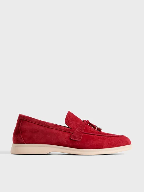 Лоферы Tendance из натуральной замши, красный, арт. 432055-13A-W-S