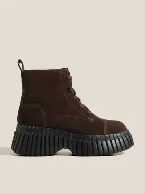 Ботинки Tendance из натуральной замши, коричневый, арт. 87161