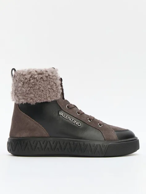 Кроссовки Valentino из натуральной кожи и замши, черный, арт. 87455