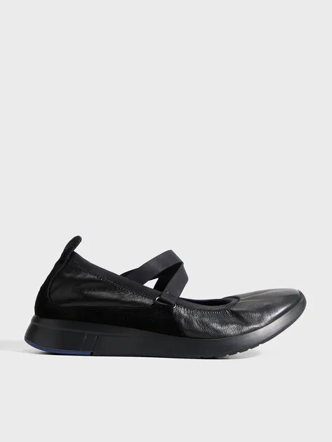 Балетки Tendance из натуральной кожи и замши, черный, арт. 89092