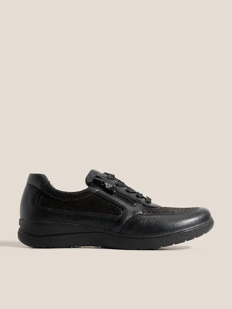 Кроссовки Caprice из натуральной кожи и замши, черный, арт. 91412