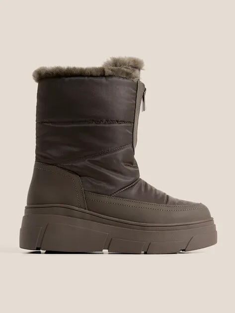 Ботинки Tendance из кожи и текстиля, хаки, арт. 91445