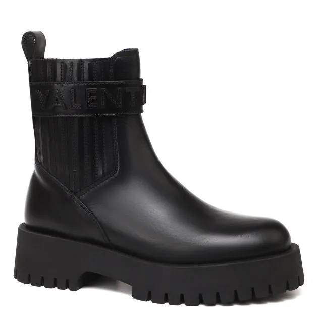 Ботинки Valentino из натуральной кожи, черный, арт. 92008