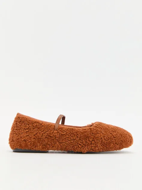 Балетки Tendance из натурального меха, коричневый, арт. 92699