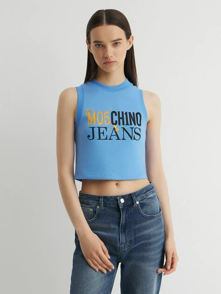 Майка Moschino Jeans, голубой, арт. 93824