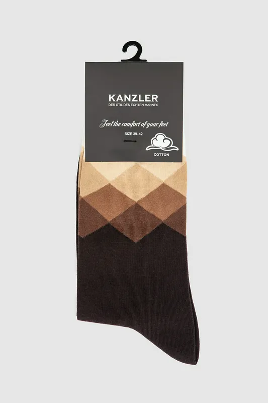 Носки KANZLER из хлопка, коричневый, арт. 129214