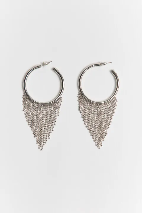 Серьги-полукольца Befree с длинными подвесками, серый, арт. 4640611668877