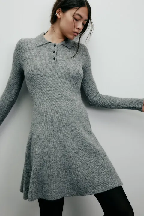 Платье Befree мини вязаное, серый, арт. 4680798463988