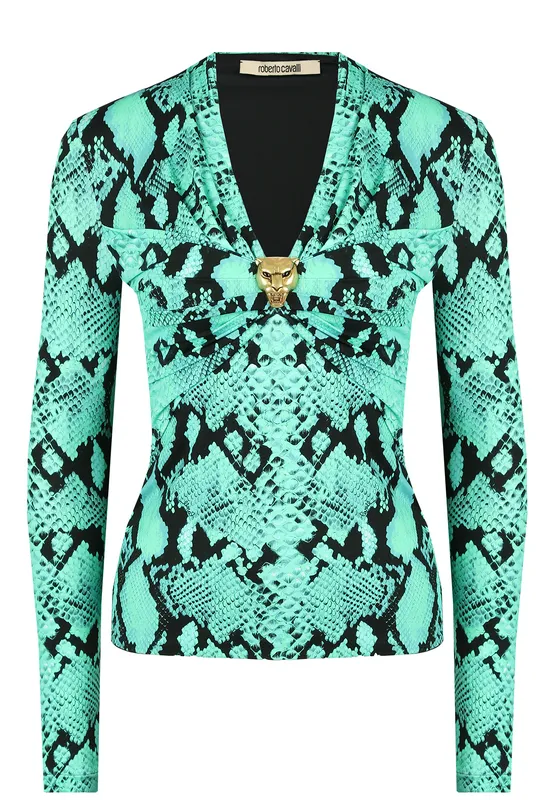 Блуза Roberto Cavalli, зеленый, арт. 149587