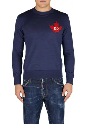 Пуловер Dsquared2 с принтом, синий, арт. 162549