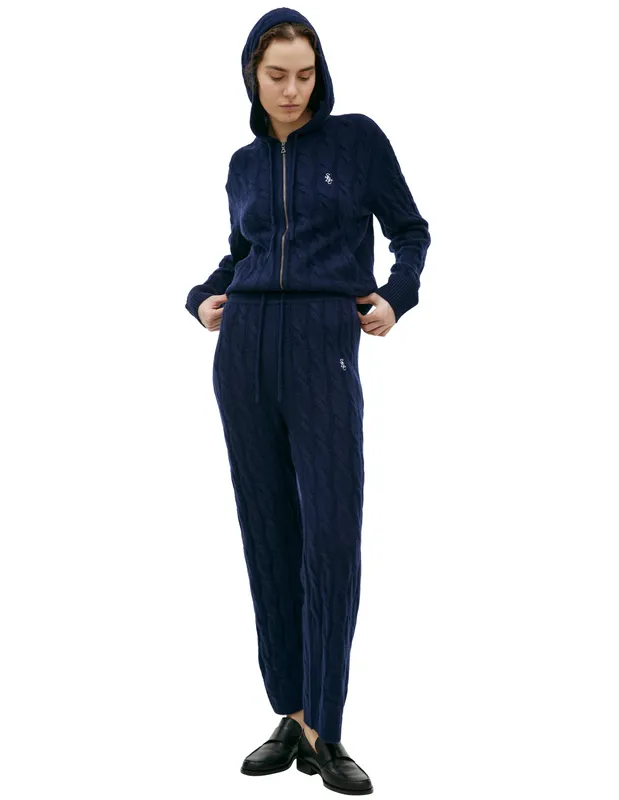 Брюки Sporty & Rich в крупную вязку, синий, арт. PA041512302BL32