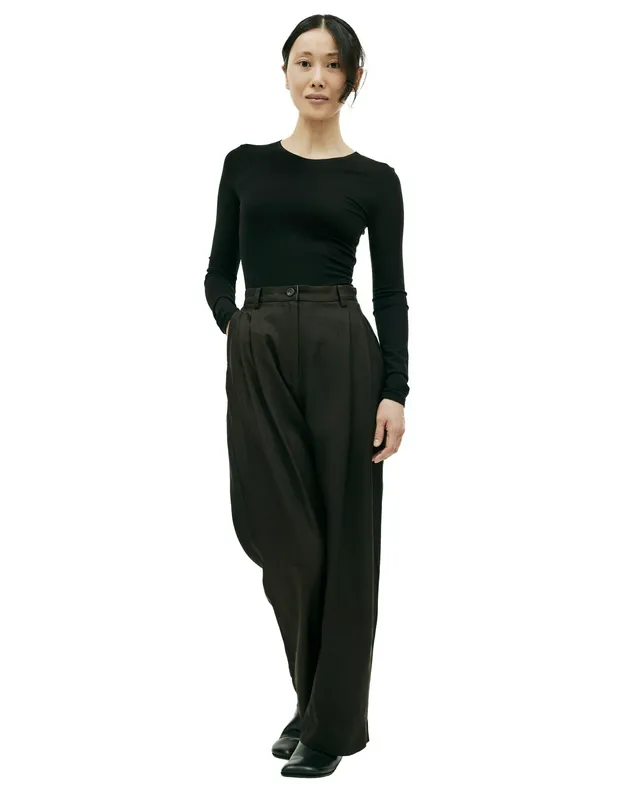 Широкие брюки с защипами Ziggy Chen, черный, арт. 0W2310502