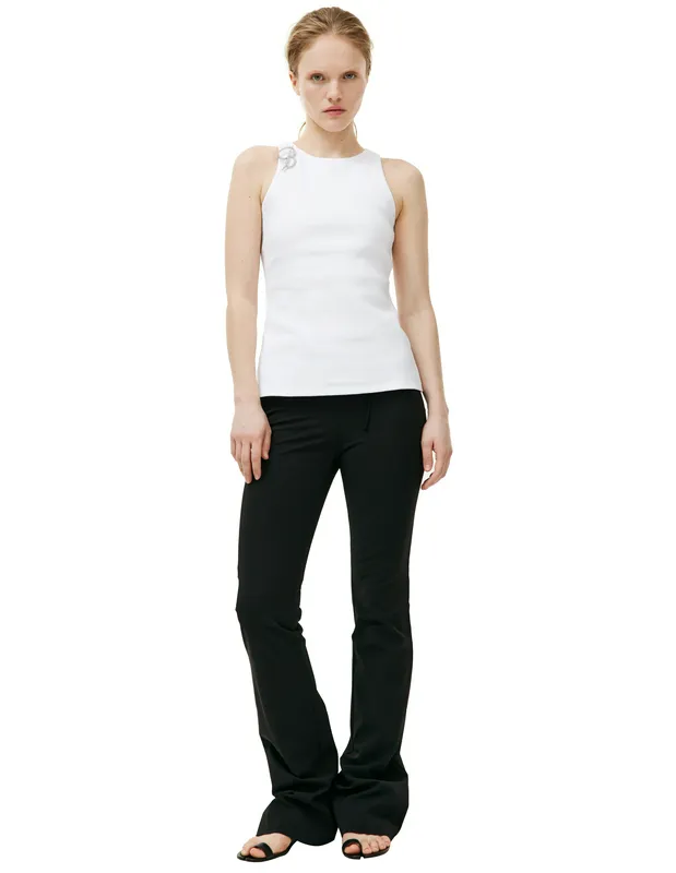 Майка Blumarine с брошью, белый, арт. P42/2T059A/N0100