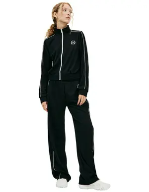 Спортивная куртка Sporty & Rich с вышитым логотипом, черный, арт. JA055S405GB