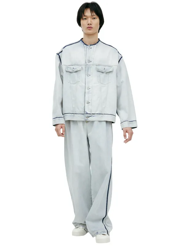 Джинсовая куртка Maison Margiela с контрастными швами, серый, арт. S50AM0611/S30870/965