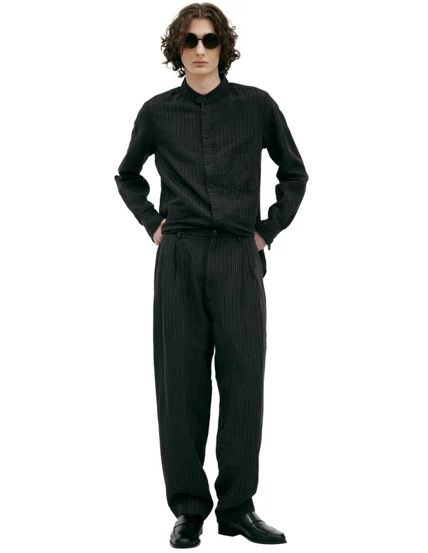 Брюки прямые Ziggy Chen в полоску, черный, арт. 0M2500504