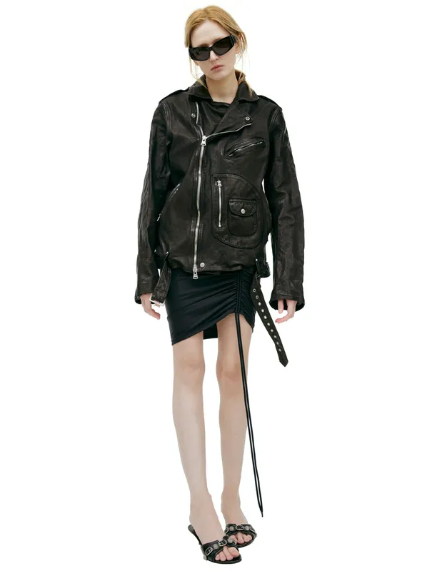 Кожаная куртка Yohji Yamamoto x BACKLASH, черный, арт. HO-Y98-704