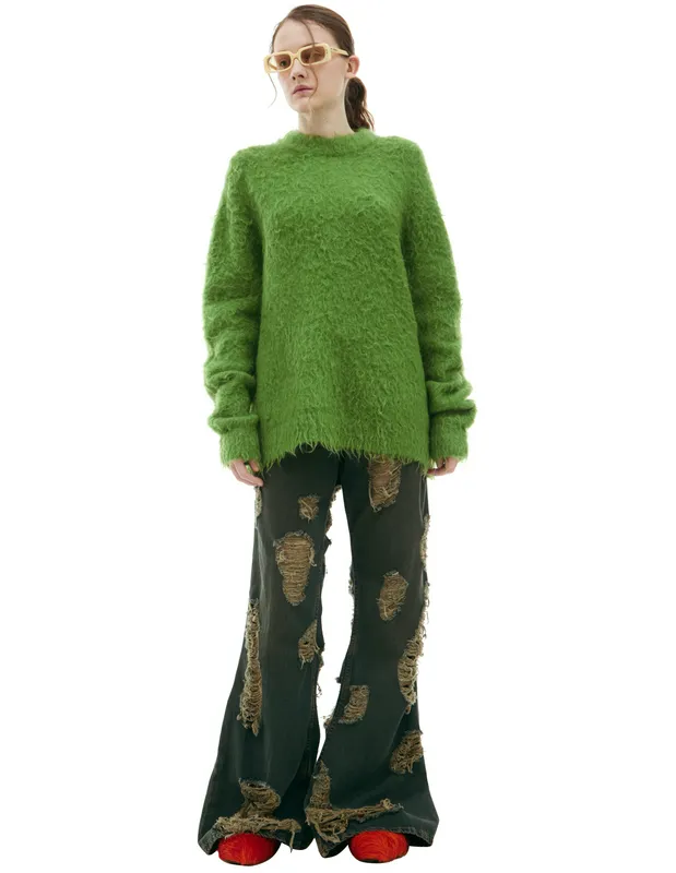 Свитер Acne Studios вязаный, зеленый, арт. B60279-CPI