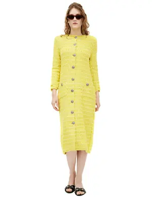 Твидовое платье миди Balenciaga, желтый, арт. 704556/T1650/7200