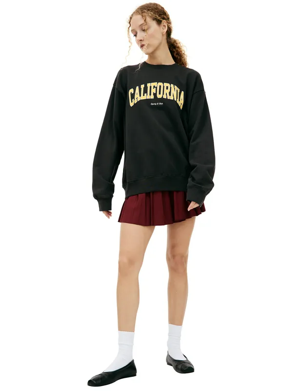 Свитшот Sporty & Rich с принтом CALIFORNIA, черный, арт. WS067S405CF