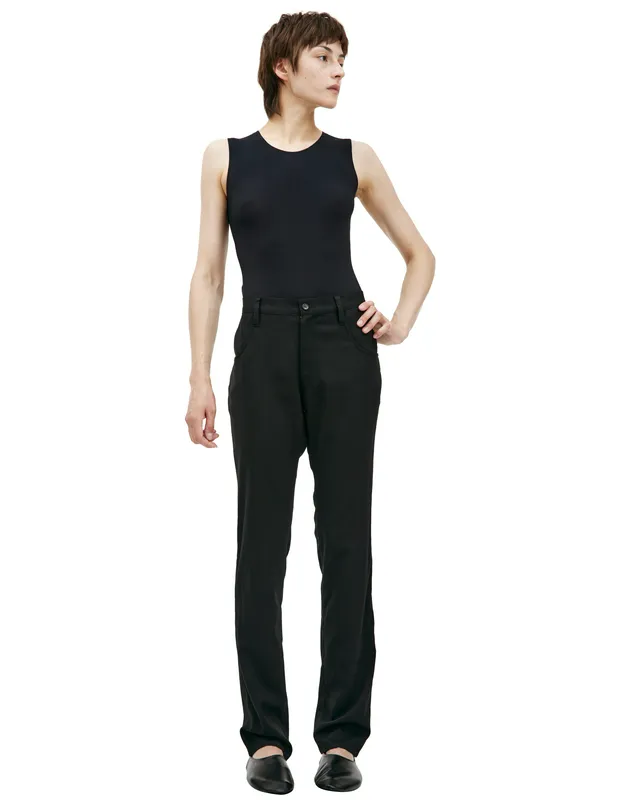Брюки Yohji Yamamoto шерстяные, черный, арт. FV-P01-128/blk