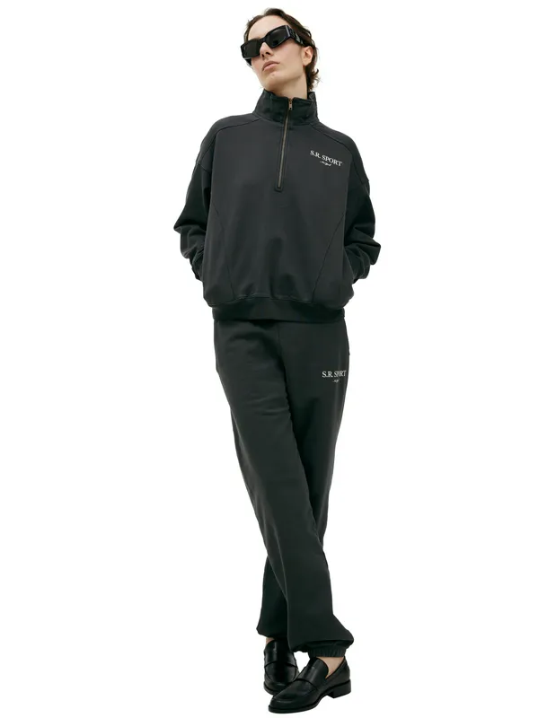 Свитшот с высоким воротом Sporty & Rich, черный, арт. ST073512304BA02