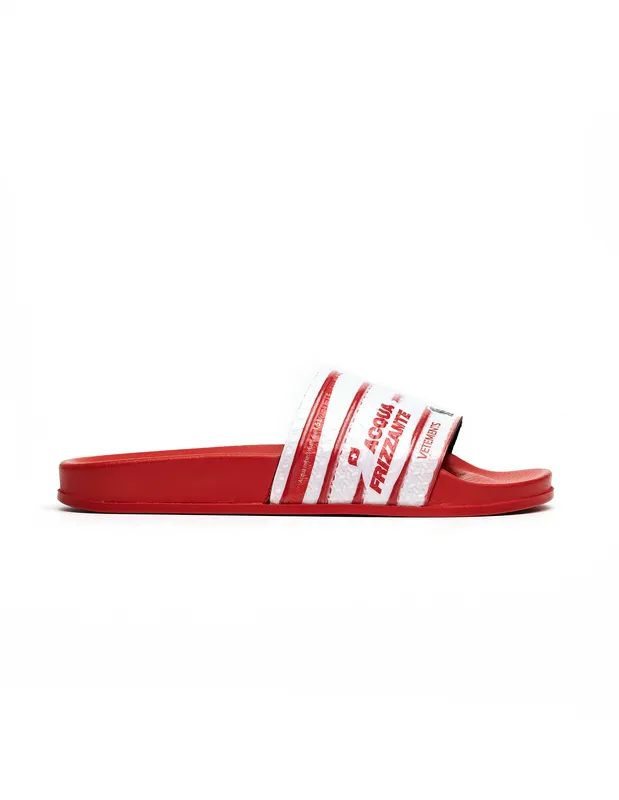 Шлепанцы VETEMENTS с принтом, красный, арт. VET172004105/red