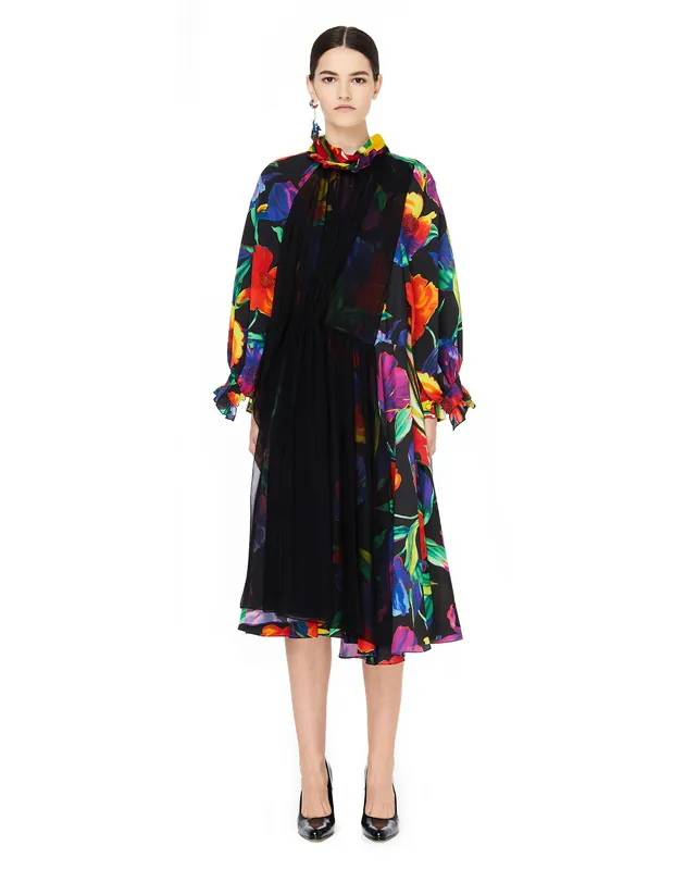 Платье Balenciaga с цветочным принтом, разноцветный, арт. 542854/6530