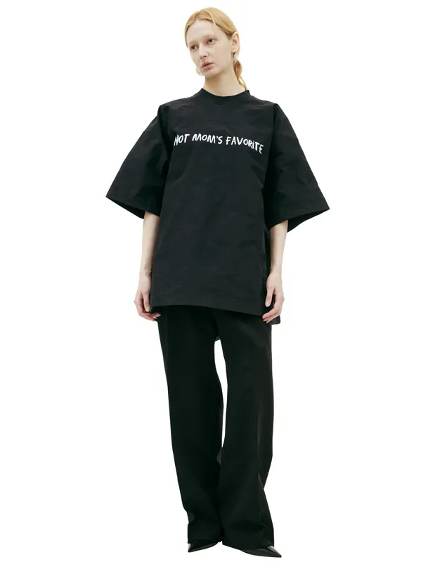 Футболка VETEMENTS с принтом NOT MOMS, черный, арт. UA66TR100B