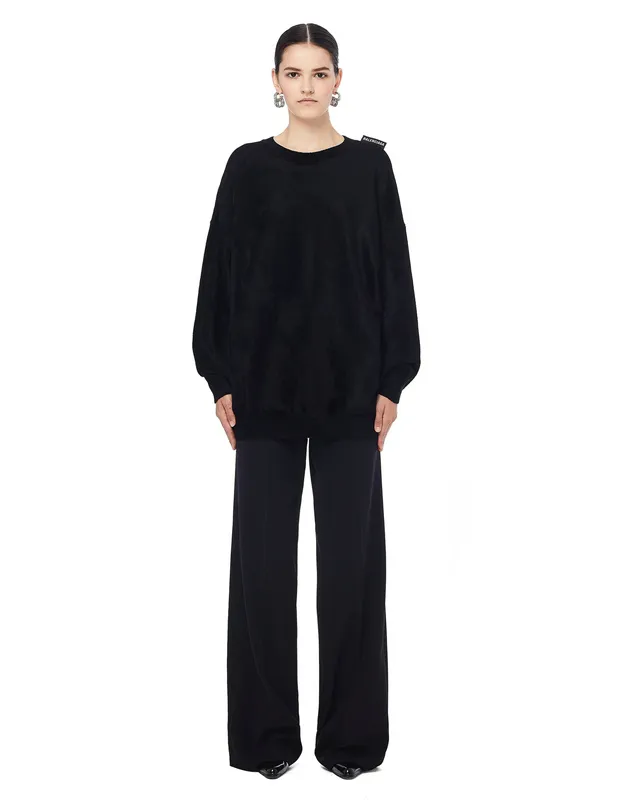 Брюки Balenciaga со стрелками, черный, арт. 571469/1000