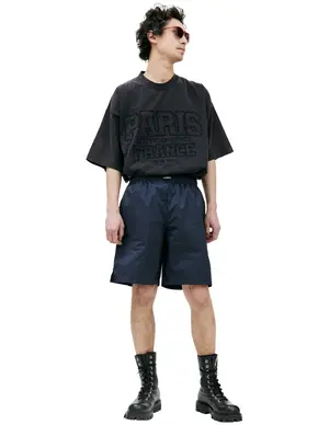 Шорты в полоску Vetements с логотипом, синий, арт. UE64SS400BW