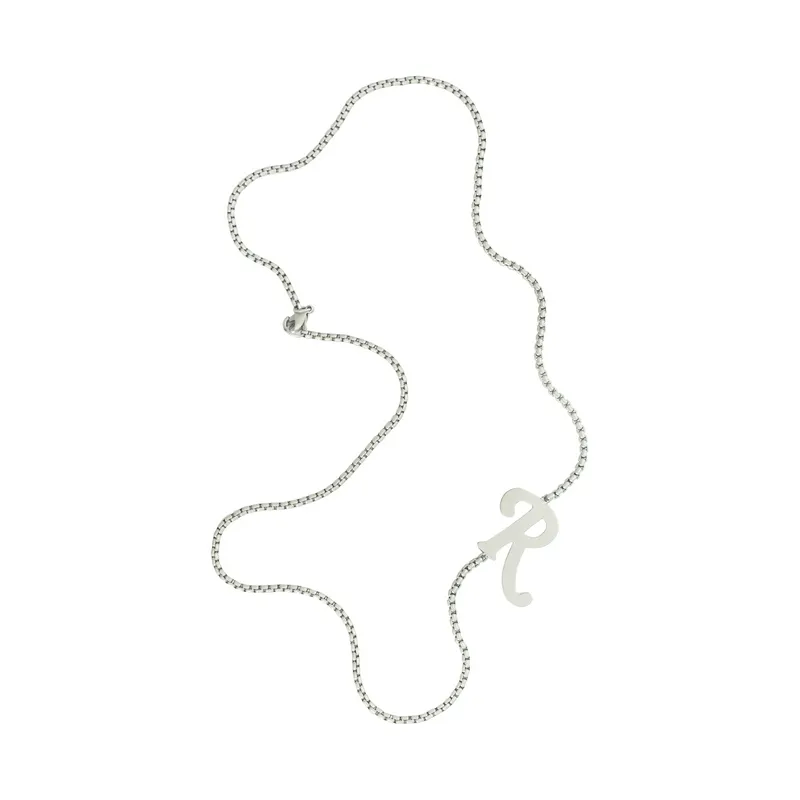 Цепочка с подвеской Raf Simons с буквой R, серебристый, арт. 211-986-65001-0082