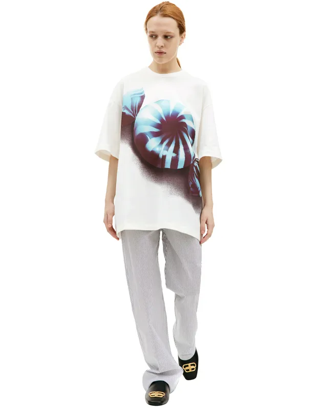 Футболка Jil Sander оверсайз с принтом, белый, арт. J21GC0131/J20118/134